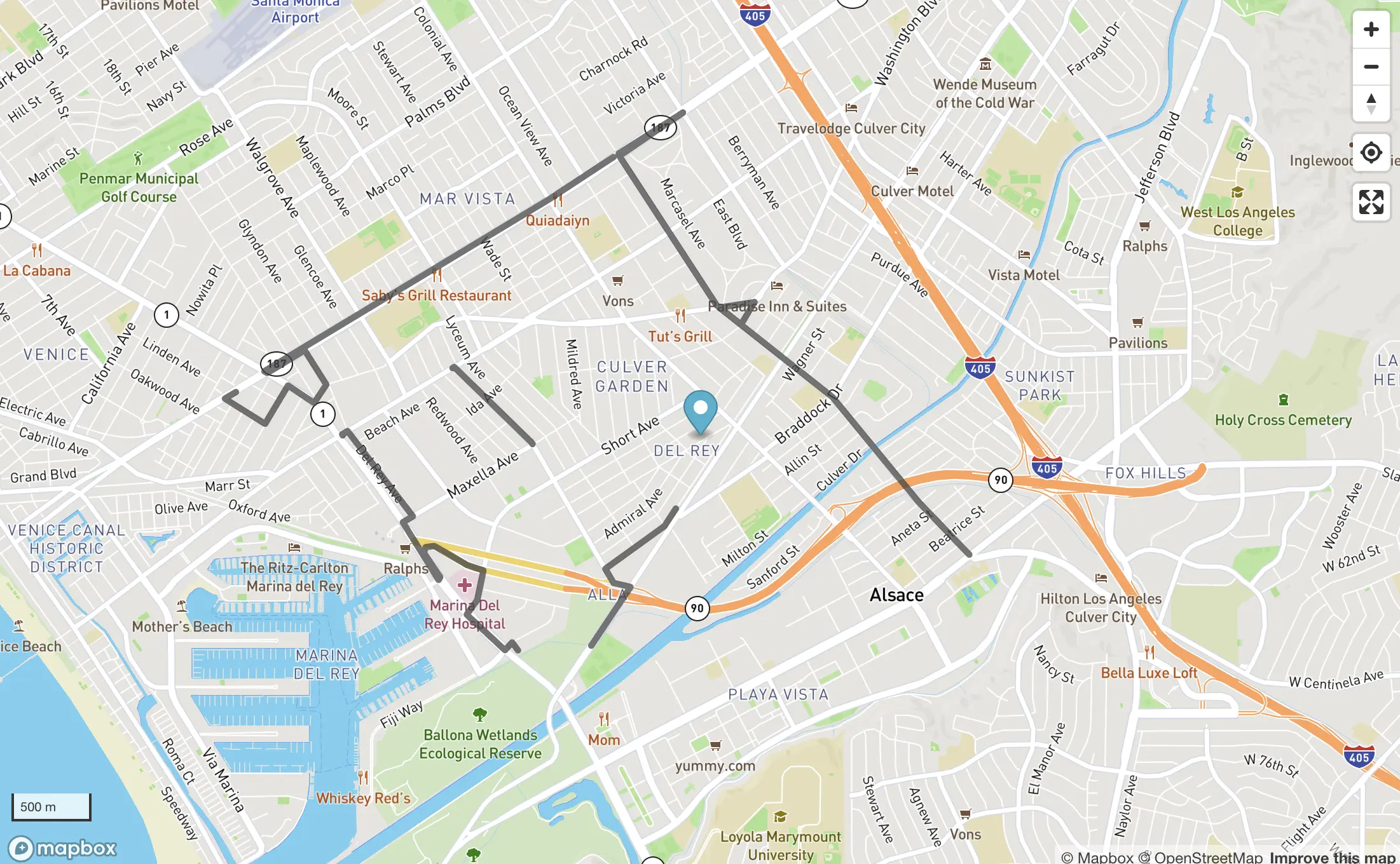Screenshot of Safe Streets Map application
